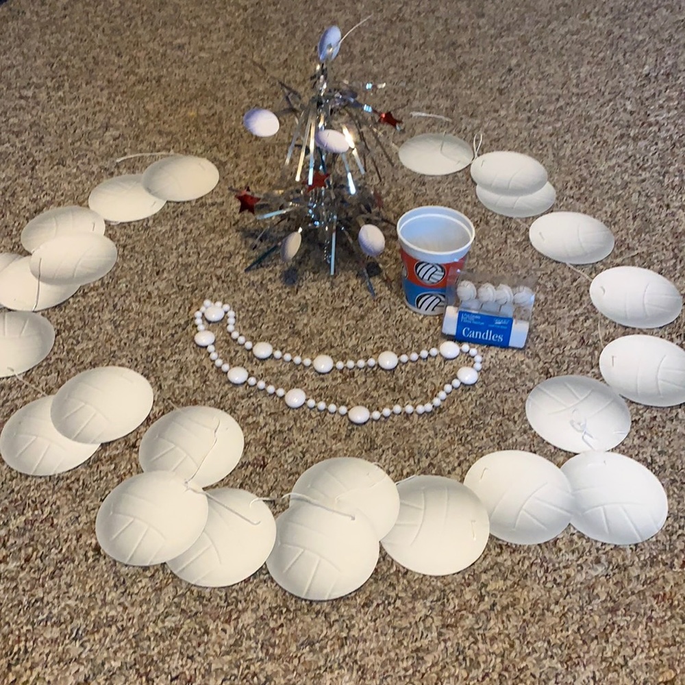 Volleyball Party supplies Candles, beads, garland